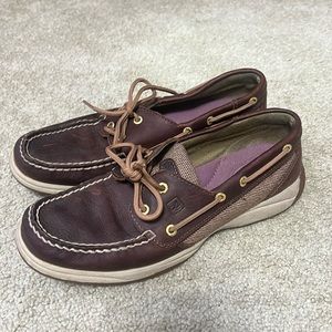 Sperry’s Women Boat Dark Brown Leather Shoes size 8.5